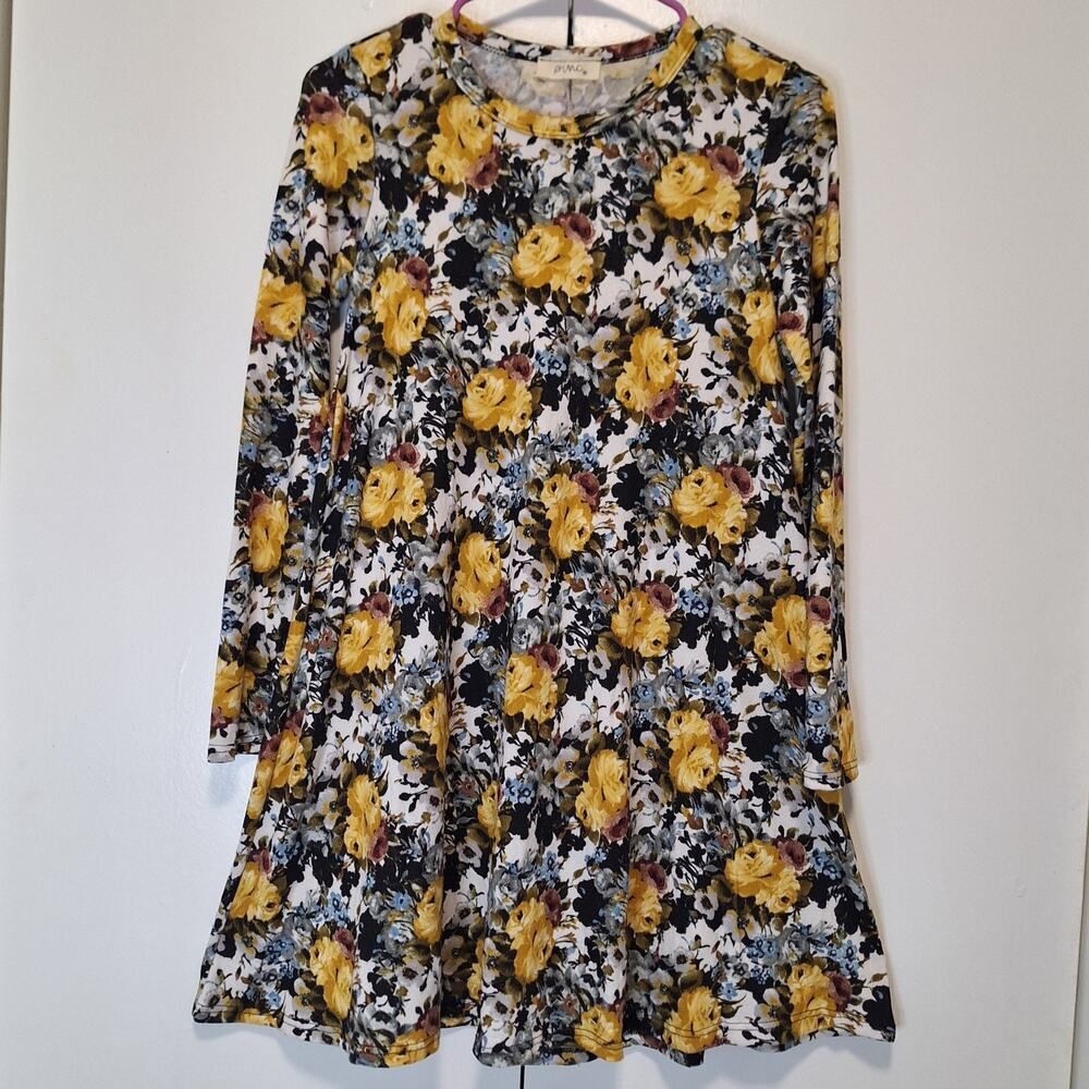 PINC Floral Long Sleeve Dress Size Small